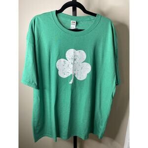 USA Screen Printed Retro Green Irish Distressed Shamrock T-Shirt St Patricks XL